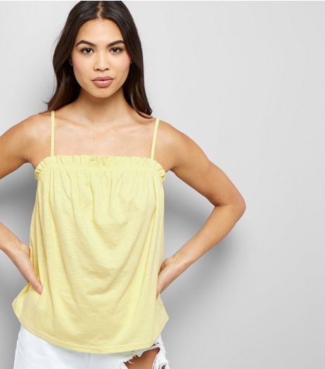 Yellow Frill Trim Cami Top | New Look
