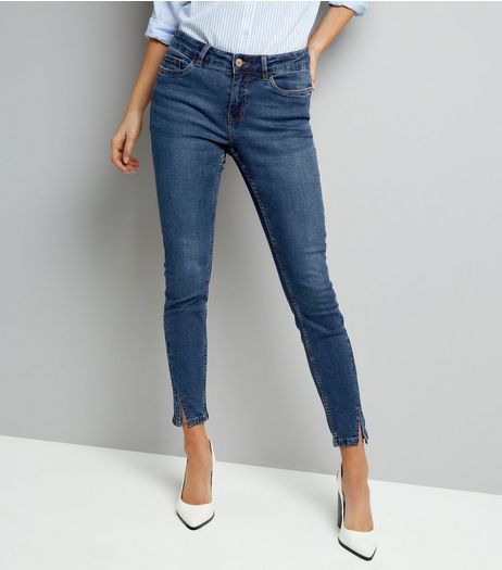 Noisy May Blue Twist Seam Skinny Jeans | New Look
