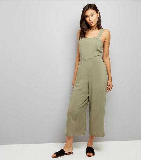 Khak Tie Back Jumpsuit | New Look