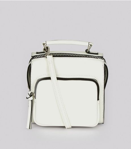 White Chunky Zip Pocket Cross Body Bag | New Look