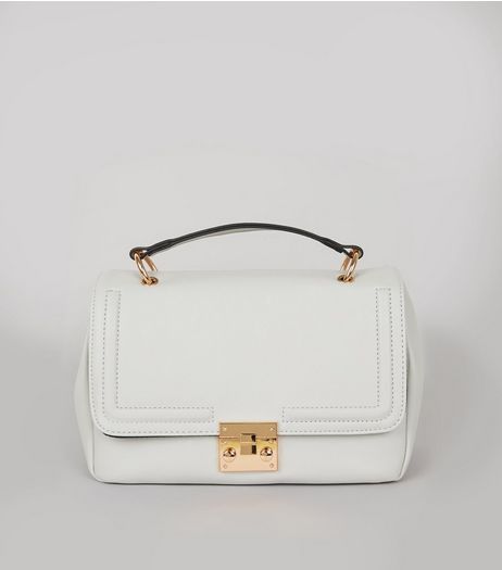 Grey Handle Top Satchel | New Look