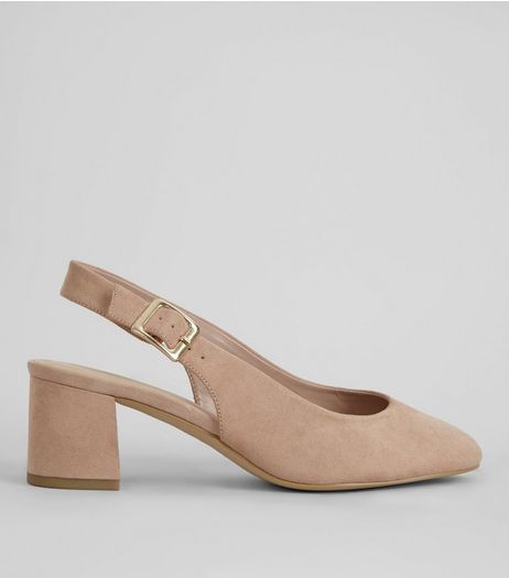 Wide Fit Stone Ankle Strap Block Heels | New Look