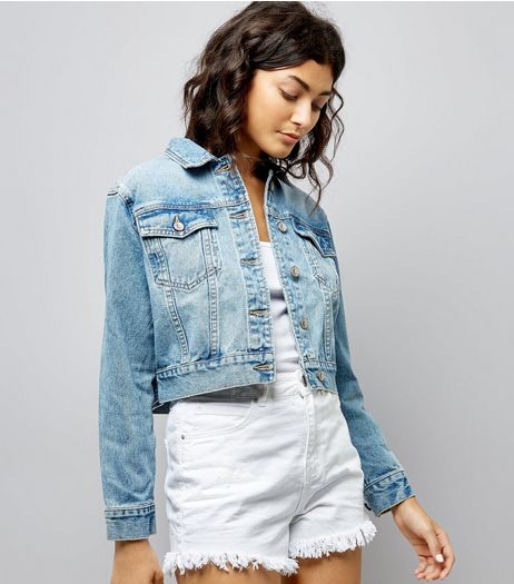Blue Stonewash Cropped Denim Jacket | New Look