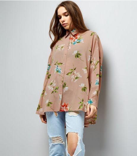 Cameo Rose Stone Floral Shirt | New Look
