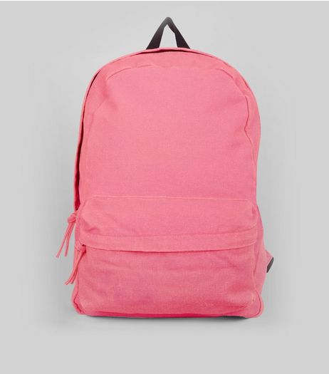 Pink Canvas Backpack | New Look