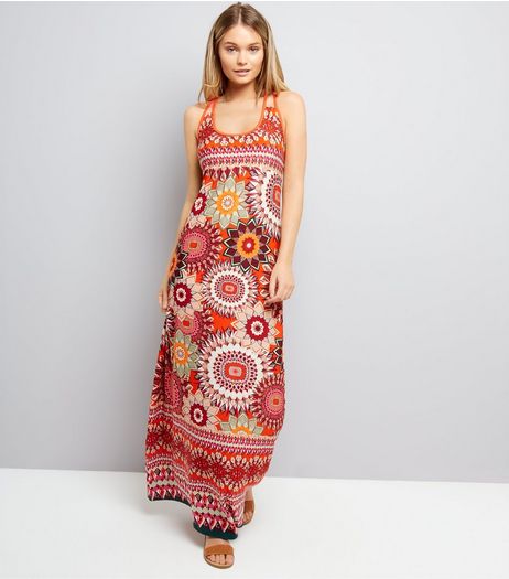Blue Vanilla Orange Abstract Print Maxi Dress | New Look