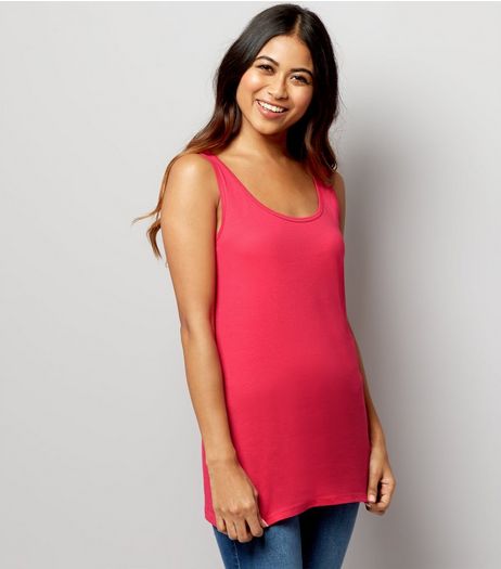 Petite Bright Pink Scoop Neck Vest | New Look