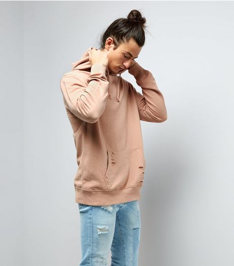 Pink Distressed Hoodie | New Look