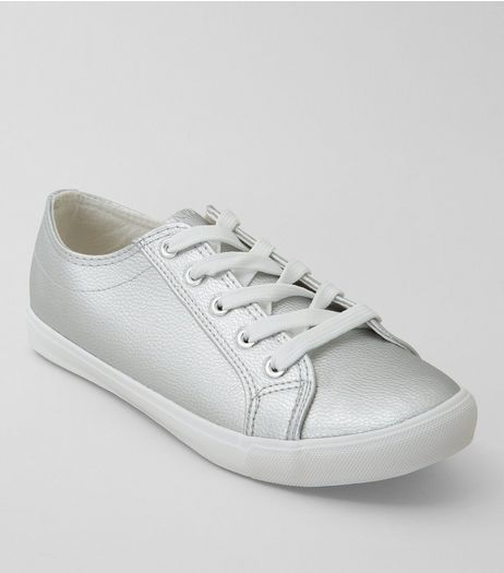 Silver Metallic Trainers | New Look