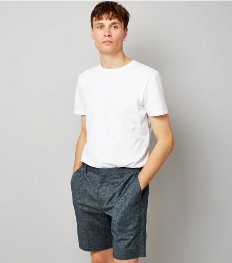 Blue Cross Hatch Tailored Shorts | New Look
