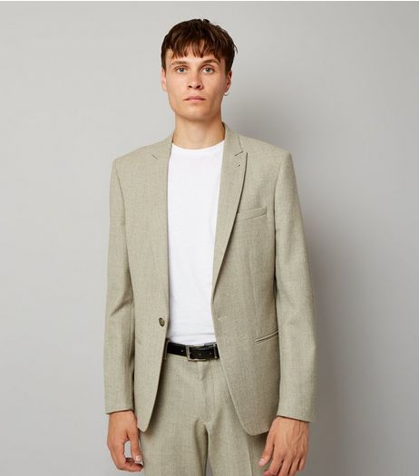 Stone Warm Handle Skinny Fit Blazer | New Look