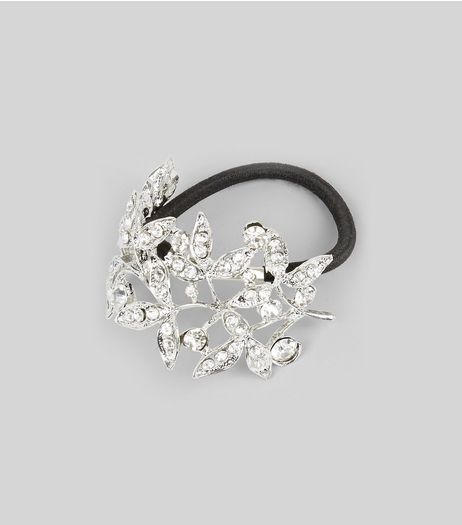 Silver Diamante Flower Hairband | New Look