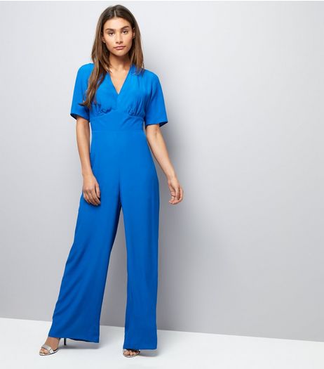 Blue V Neck Jumpsuit | New Look