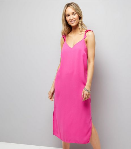 Pink Frill Trim Strap Slip Dress | New Look