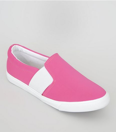 Wide Fit Pink Plimsolls | New Look