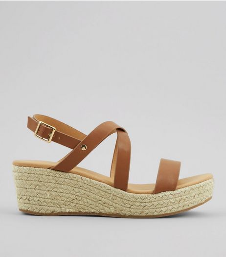 Tan Platform Espadrille Wedge Heels | New Look