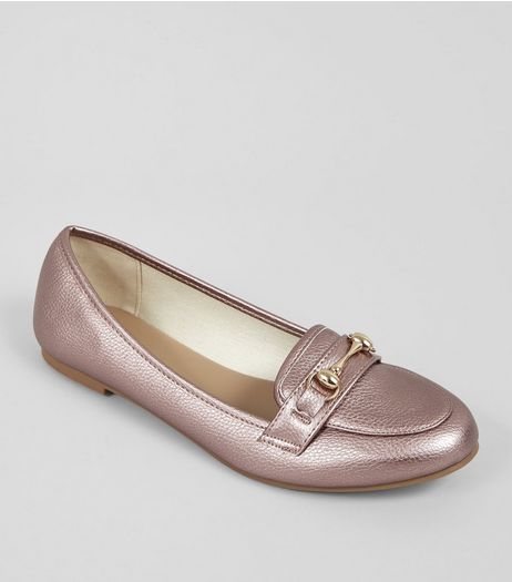Pink Metallic Trim Loafers | New Look