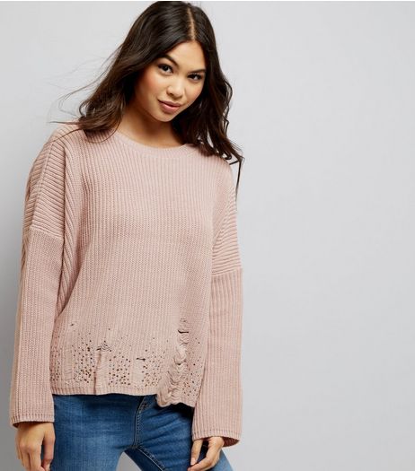 Pink Ladder Knit Hem Jumper | New Look