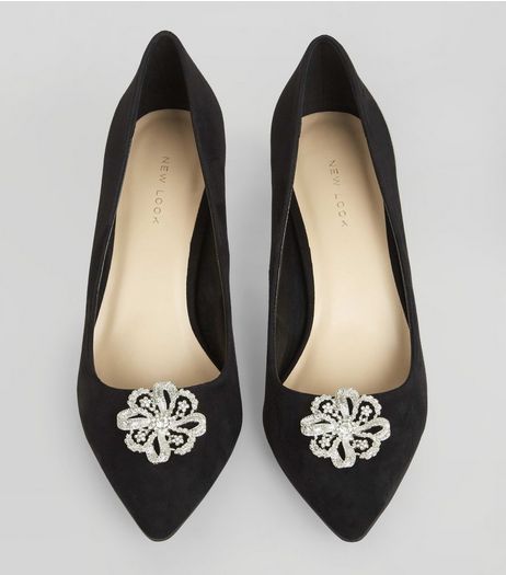 Silver Crystal Detail Filigree Shoe Clips | New Look