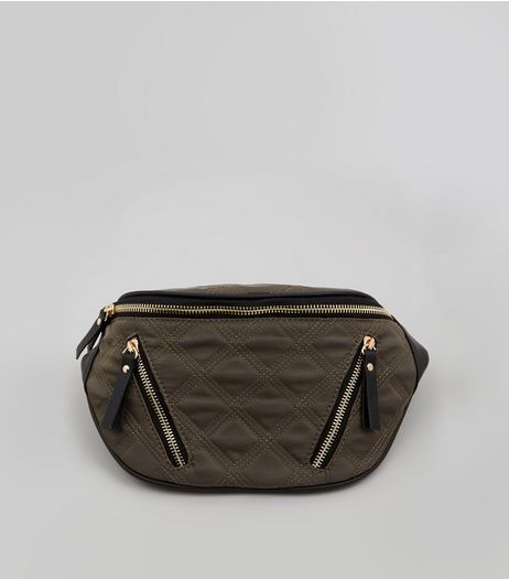 Khaki Quilted Bumbag | New Look