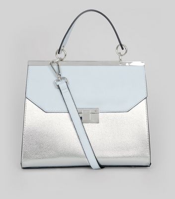 silver handbags new look