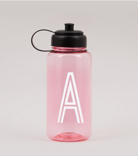 Pink Initial A Water Bottle | New Look