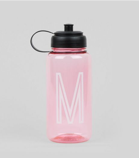 Pink Initial M Water Bottle | New Look