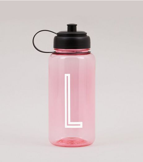 Pink Initial L Water Bottle | New Look