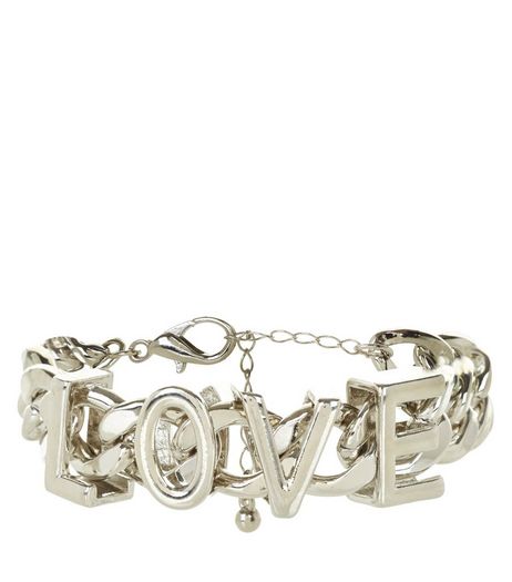 Silver LOVE Chain Bracelet | New Look
