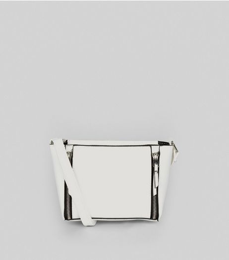 White Double Zip Mini Cross Body Bag | New Look