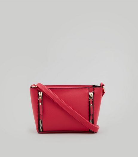Pink Double Zip Mini Cross Body Bag | New Look