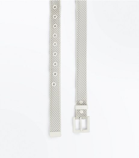 White Metal Jeans Belt | New Look