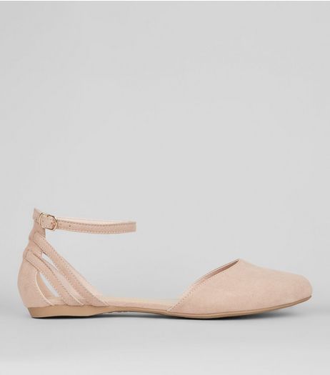 Wide Fit Nude Pink Strap Back Sandals | New Look