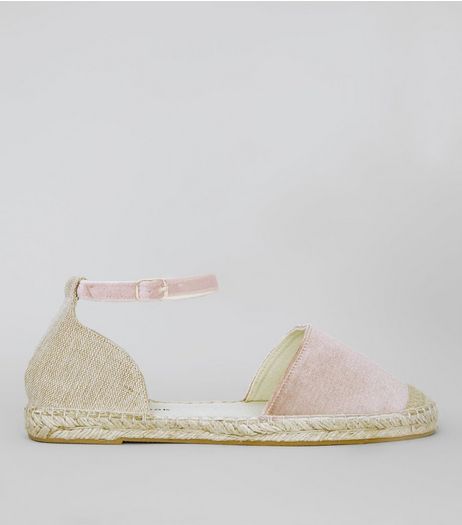 Wide Fit Pink Velvet Espadrilles | New Look