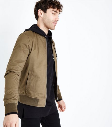 Khaki Cotton Bomber Jacket | New Look