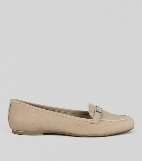 Grey Leather Snaffle Trim Loafers | New Look
