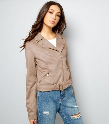 Tall Stone Suedette Biker Jacket | New Look