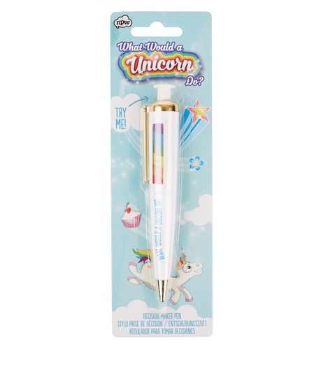 White Unicorn Decision Maker Pen | New Look