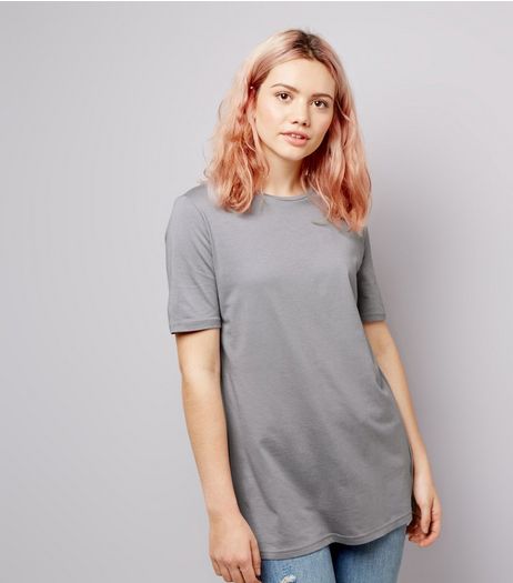 Pale Grey Ring Back Short Sleeve T-Shirt | New Look