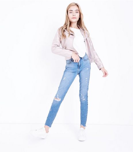 Teens Blue Ripped Skinny Jeans | New Look