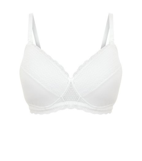 Maternity White Spot Mesh Bra | New Look