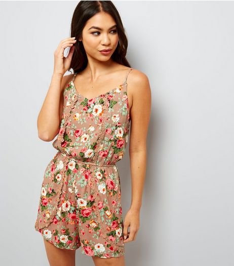 Parisian Stone Floral Print Playsuit | New Look
