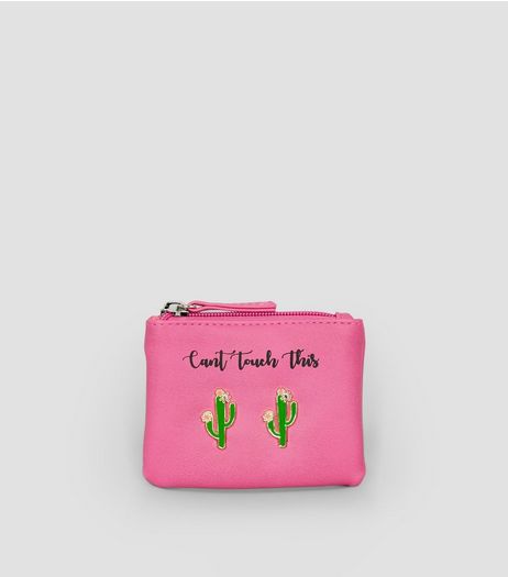 Bright Pink Can't Touch This Cactus Purse | New Look