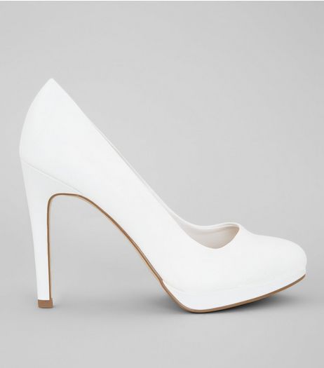 White Platform Court Shoes | New Look