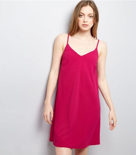 Bright Pink Scuba Mini Slip Dress | New Look