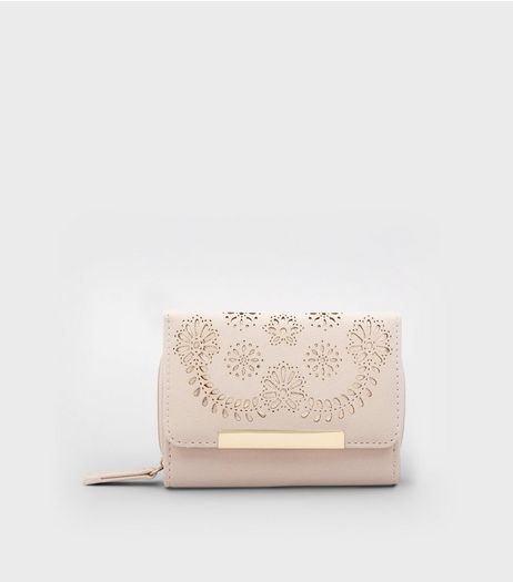 Nude Floral Lasercut Purse | New Look