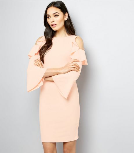 Pink Vanilla Shell Pink Cold Shoulder Bodycon Dress | New Look