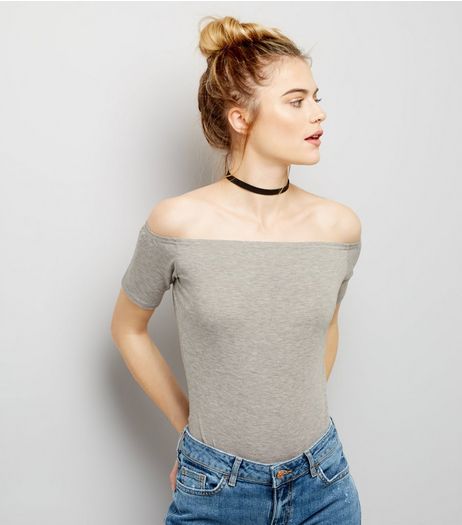 Pink Vanilla Pale Grey Short Sleeve Bodysuit | New Look