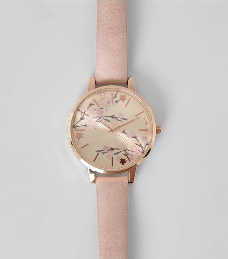 Shell Pink Blossom Dial Watch | New Look