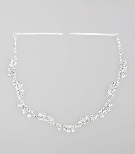 Silver Crystal Back Hair Slide | New Look